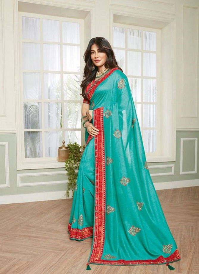 VISHAL GRANDIOSE VOL-4 Latest Fancy Festive Wear Designer Heavy Vichitra silk Embroidered Saree Collection